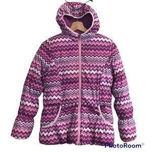 Arctic Frost Girl’s Winter Jacket Purple Zigzag